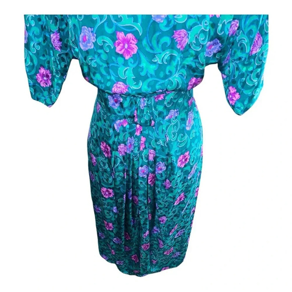 - Maggy London by Jeannene Booher 100% Silk Vintage Dress Size 12 - Picture 6 of 14